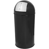 12 gal. Dome Top Receptacle with Push Door - Black