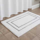 Gryphon® Bath Rug 20" x 32" - White with Pearl Gray Frame