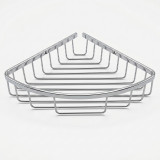 Chrome Corner Shower Caddy with Curved Closed Front