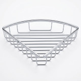 Chrome Corner Shower Caddy with Curved Closed Front