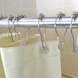 Snap Pin Shower Curtain Hooks with Rollers  - 1 dz.