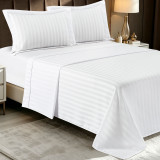 LodgMate Striped Tone-On-Tone Top Sheets & Pillow Shams