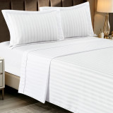 LodgMate Striped Tone-On-Tone Top Sheets & Pillow Shams