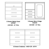 3-Drawer Media Chest - 3-Drawer Micro/Fridge Cabinet - Credenza