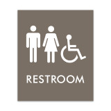 Essential Basic Engraved Restroom Sign With Unisex & Handicap Symbols