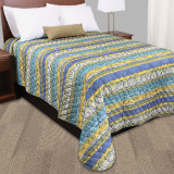 Tropic Stripe Quilted Polyester Bedspreads