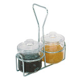 2 Jar Condiment Jars & Holder