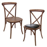 Rustic X-Back Stackable Chairs