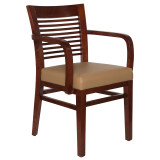 Decorative Ladder Back Arm Chair With Wood Frame