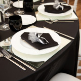 Dynasty Polyester Tablecloths and Napkins - Black