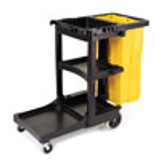 Rubbermaid 3-Shelf Cleaning Cart; 20Wx45Dx38-1/4H