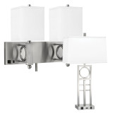 Geometrics Collection - Brushed Steel Lamps
