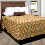 Leaves Quilted Polyester Bedspreads - Fitted Style