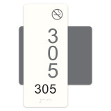 Highrise 5" x 7" ADA Braille Room Number Sign with Symbol