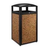 40 Gal. Trash Receptacle with Brown Stone Panels