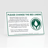 "Please Change The Bed Linens" Tent Sign - 100/pk