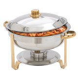 4 Qt. Deluxe Gold Accented Lift-top Chafer