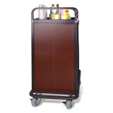Deluxe Metal Housekeeping Cart With Laminate Panels Compact Size