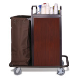 Deluxe Metal Housekeeping Cart With Laminate Panels Compact Size