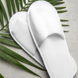 11" White Open Toe Slippers - 50 pairs/cs.