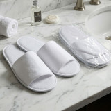 11" White Open Toe Slippers - 50 pairs/cs.