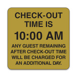 2"x2" Engraved Message Sign - Check-Out 10:00 AM