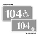 Engraved Door Number Sign w/ Symbol - 1.5" x 3"