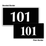 Engraved Door Number Sign w/ Symbol - 1.5" x 3"