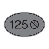 Deluxe Oval Door Number Sign with Symbol - 5" x 3"
