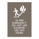 In Fire Emergency, Don't Use Elevator Sign - 9"Wx13"H