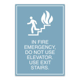 In Fire Emergency, Don't Use Elevator Sign with Border- 9"Wx13"H