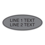 Essential Oval 2-Line Informational Sign - 10"W x 4"H