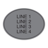 Essential Oval 4-Line Informational Sign - 8"W x 6"H