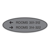 Essential Oval 2-Line Directional Sign - 11.75"W x 4"H