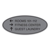 Essential Oval 3-Line Directional Sign - 11.75"W x 5"H