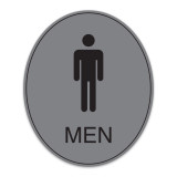 Essential Oval Engraved Men's Restroom with Border - 7.5"W x 9"H