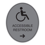 Engraved Oval Accessible Directional Sign with Border - 7.5"W x 9"H