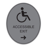 Engraved Oval Accessible Directional Sign with Border - 7.5"W x 9"H