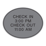 Essential Engraved 6 Line Informational Oval Sign with Border- 7.5"W X 5.75"H