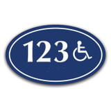 Oval Series 3" x 5" ADA Braille Room Number Sign