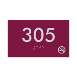 Classic 3" x 5" ADA Braille Room Number Sign with Symbol