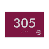 Classic 5.75" x 3.75" ADA Braille Room Number Sign with Symbol