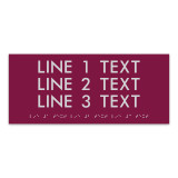 Essential Basic ADA 3 Line Informational Sign - 11.5" x 5"