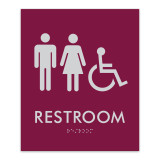 Essential ADA Braille Unisex + Handicap Restroom Sign - 7.5" x 9"