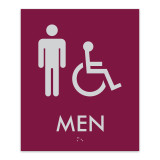 Essential ADA Braille Men + Accessible Restroom Sign - 7.5" x 9"
