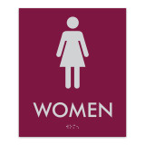 Essential ADA Braille Women's Restroom Sign - 7.5" x 9"
