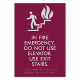 Essential ADA Braille In Fire Emergency Sign 9" x 13"