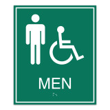 Essential ADA Men + Accessible Restroom Sign with Border - 7.5" x 9"