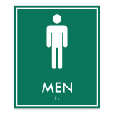 Essential Braille Men's Restroom Sign with Border - 7.5" x 9"