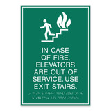 Essential Braille In Case Of Fire Sign With Border 9" x 13"